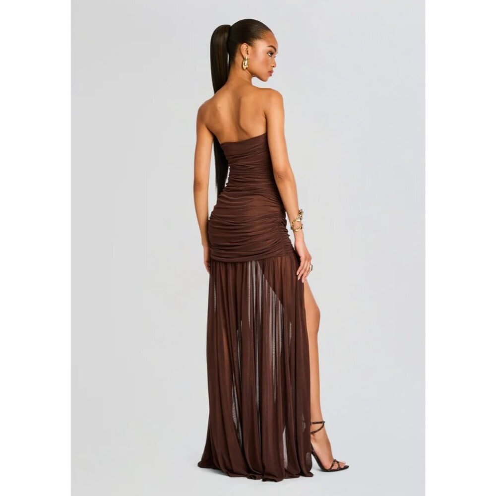 Retrofete Strapless Brown Maxi Dress - Picture 11 of 14
